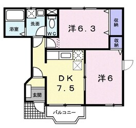 ＣＯＳＭＯＳオクムラの物件間取画像